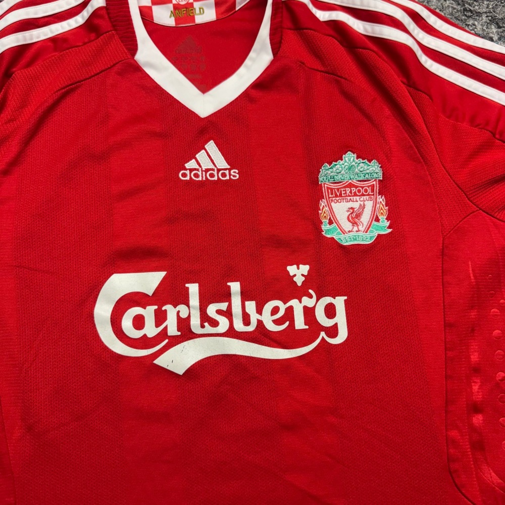 Adidas Liverpool FC 2008-2010 Home Jersey Red Carlsberg Soccer Shirt Mens M - Picture 5 of 8